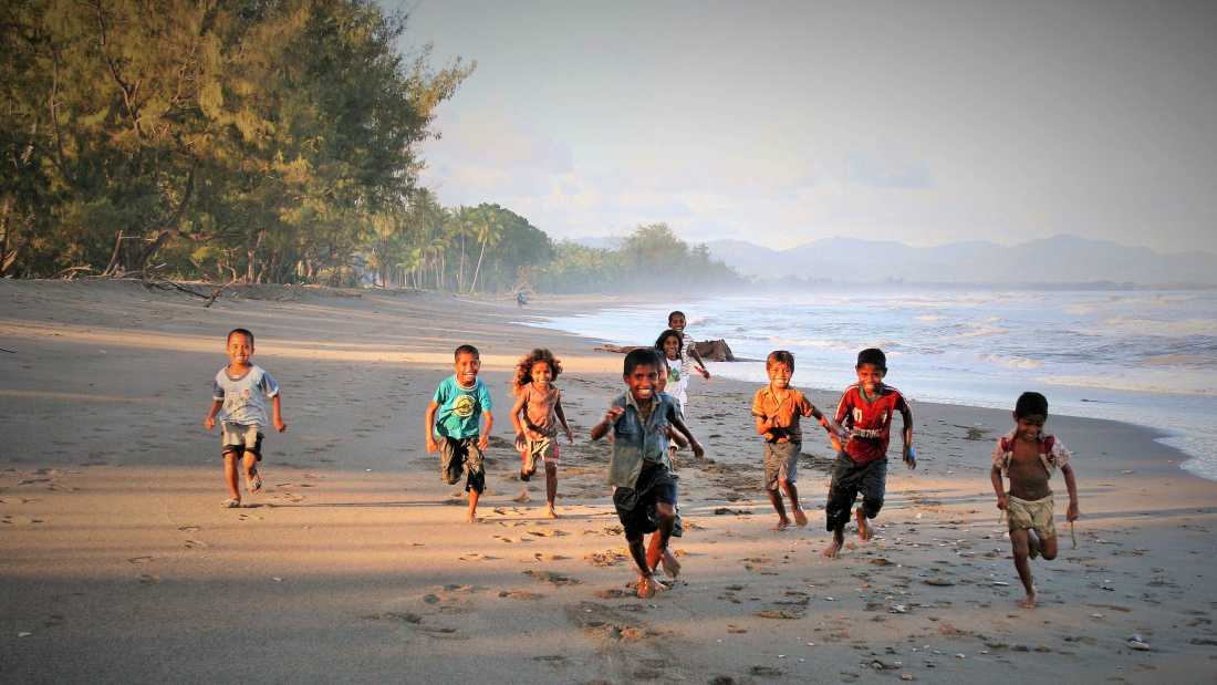 Local children playing in Timor-Leste