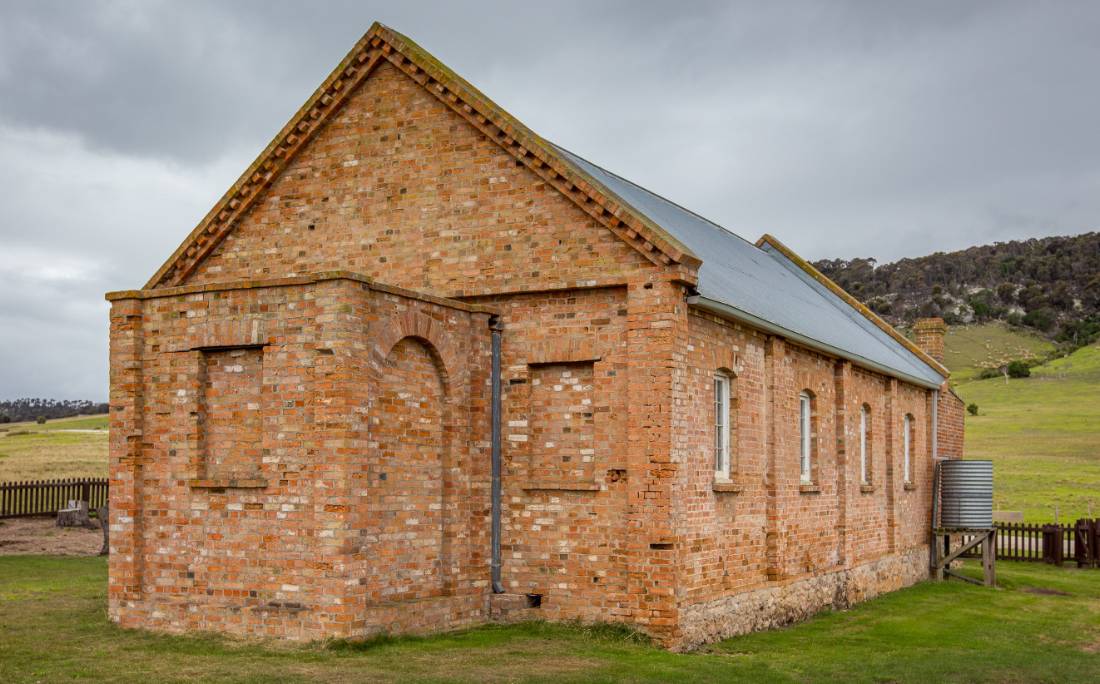 The graveyard near Wybalenna Chapel contains unmarked Aboriginal graves. Around 300 Aboriginals were ‘delivered’ there during its time as a mission. |  <i>Dietmar Kahles</i>