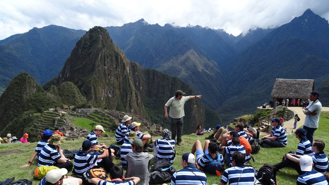 Students at Machu Picchu during their school trip in Peru | Drew Collins