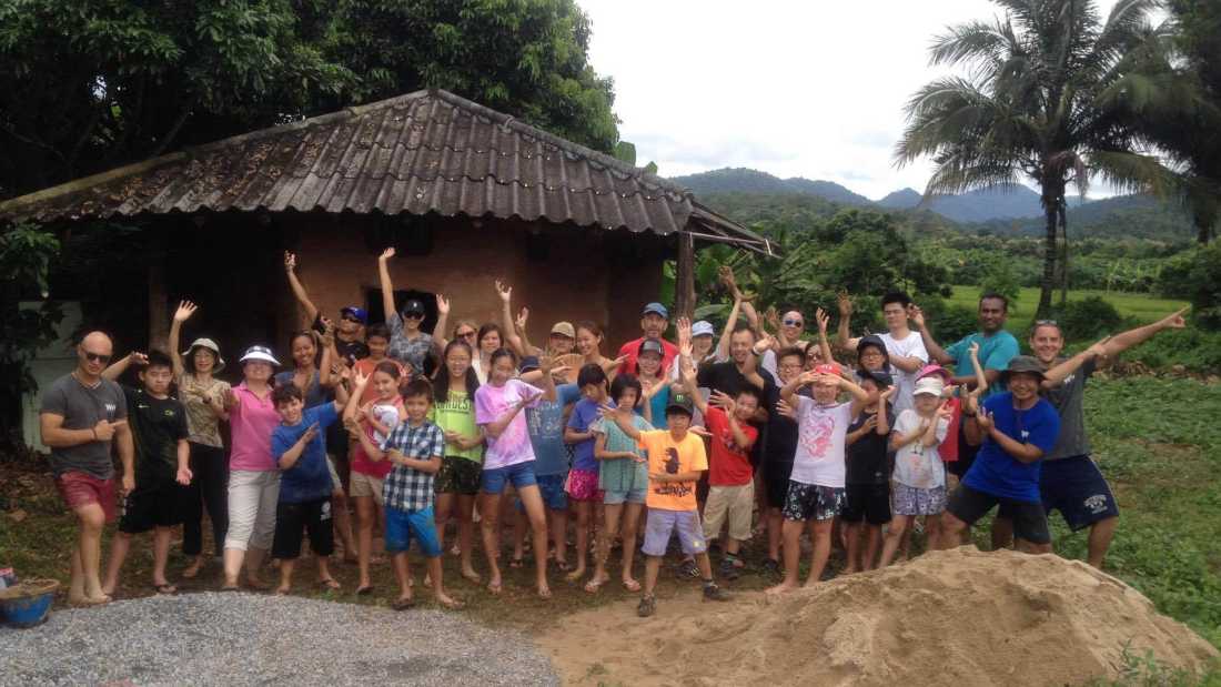 Students joining service program Thailand